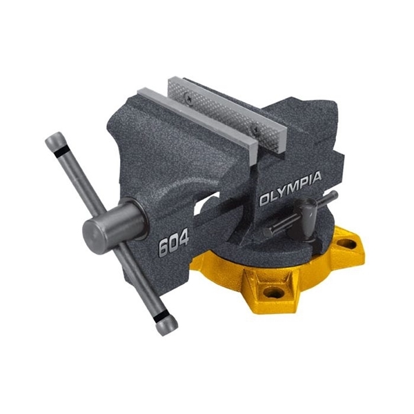 Olympia 4 in Bench Vise, Olympia Tools, 4 in Jaw Opening, 2 in D Throat, Heavy-Duty Permanent Pipe Jaw - 2
