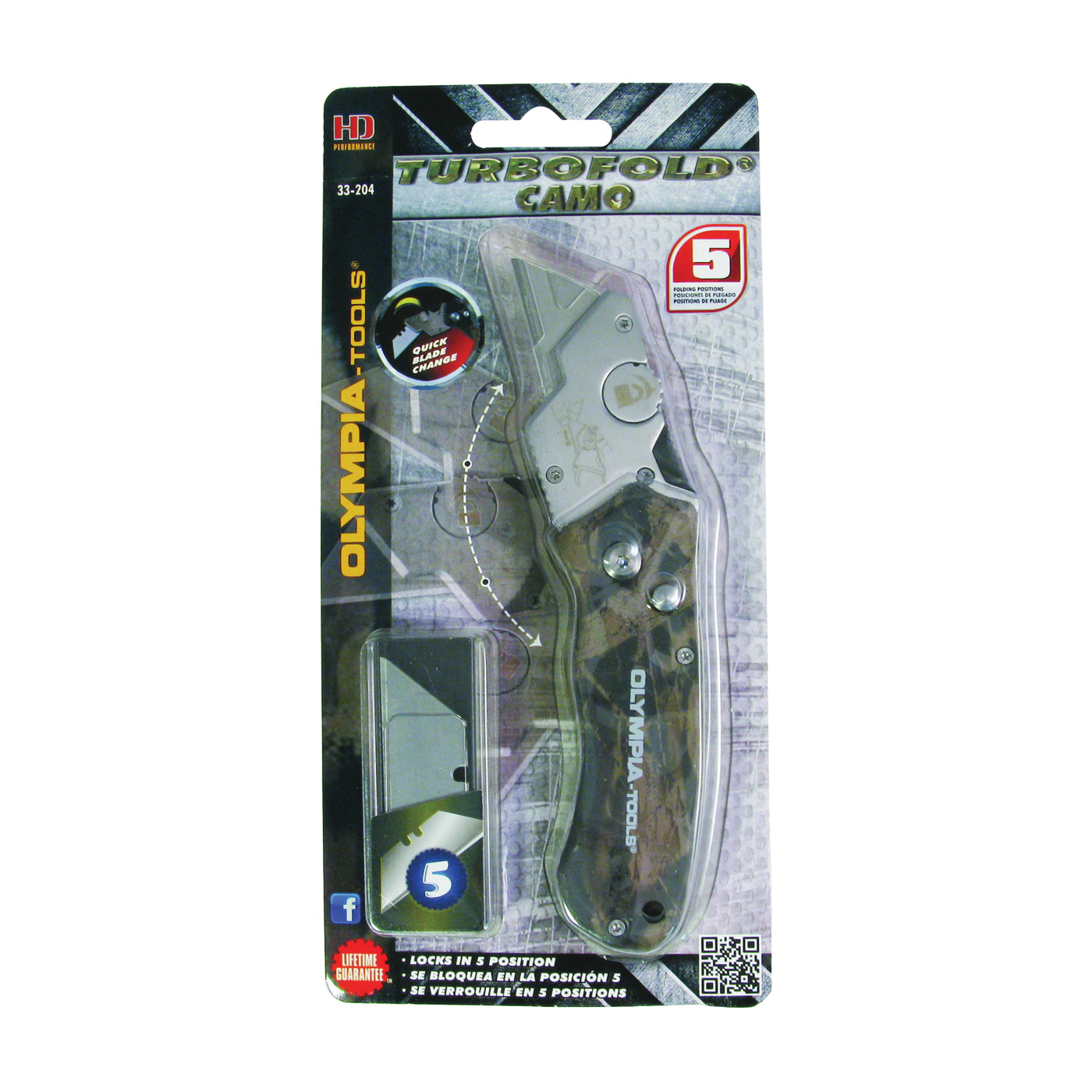 33-204 Utility Knife, Plastic Blade, Wood Handle, Green Handle