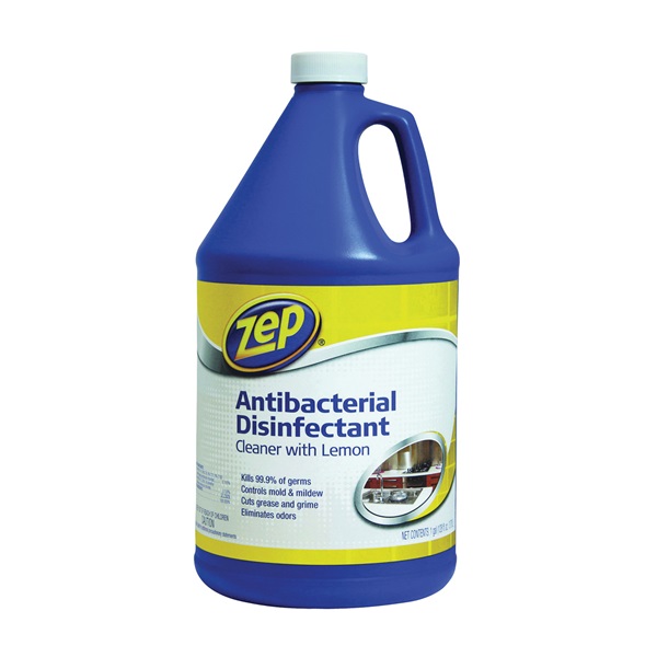 ZUBAC128 Disinfectant Cleaner, 1 gal, Liquid, Lemon, Clear