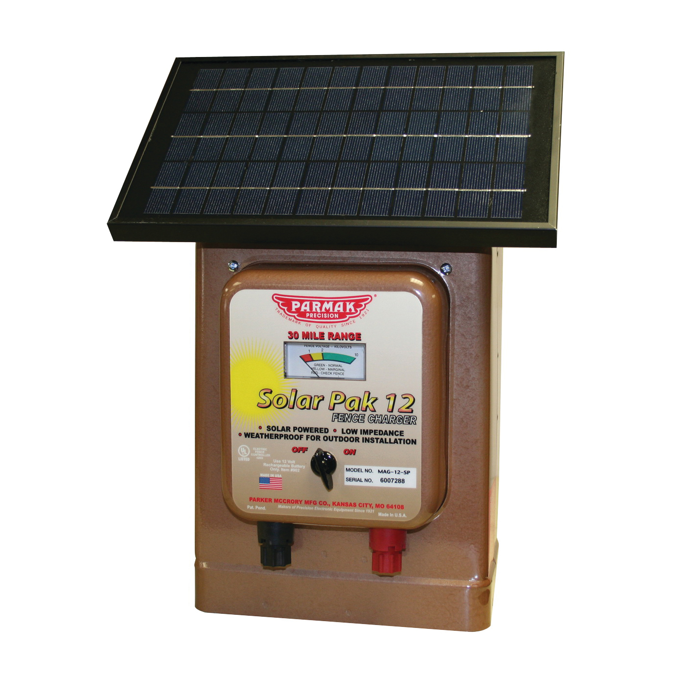 MAG12-SP Fence Charger, 1.1 to 3.1 J Output Energy, 3100, 6100, 11,000 V Output, Lead-Acid Battery