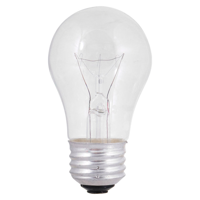 Sylvania 10036 Incandescent Bulb, 40 W, A15 Lamp, E26 Medium Lamp Base, 430 Lumens, 2850 K Color Temp - 3