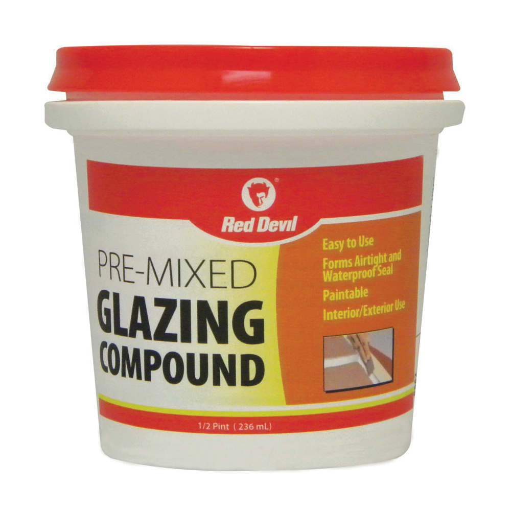 0662 Glazing Compound, Solid, Off-White, 0.5 pt Tub