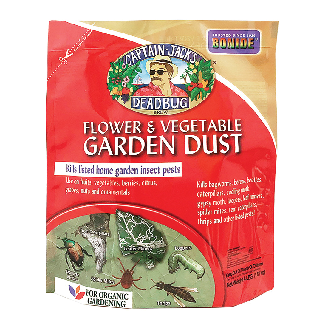 Captain Jack's 258 Flower/Vegetable Garden Dust, Solid, 4 lb Bag