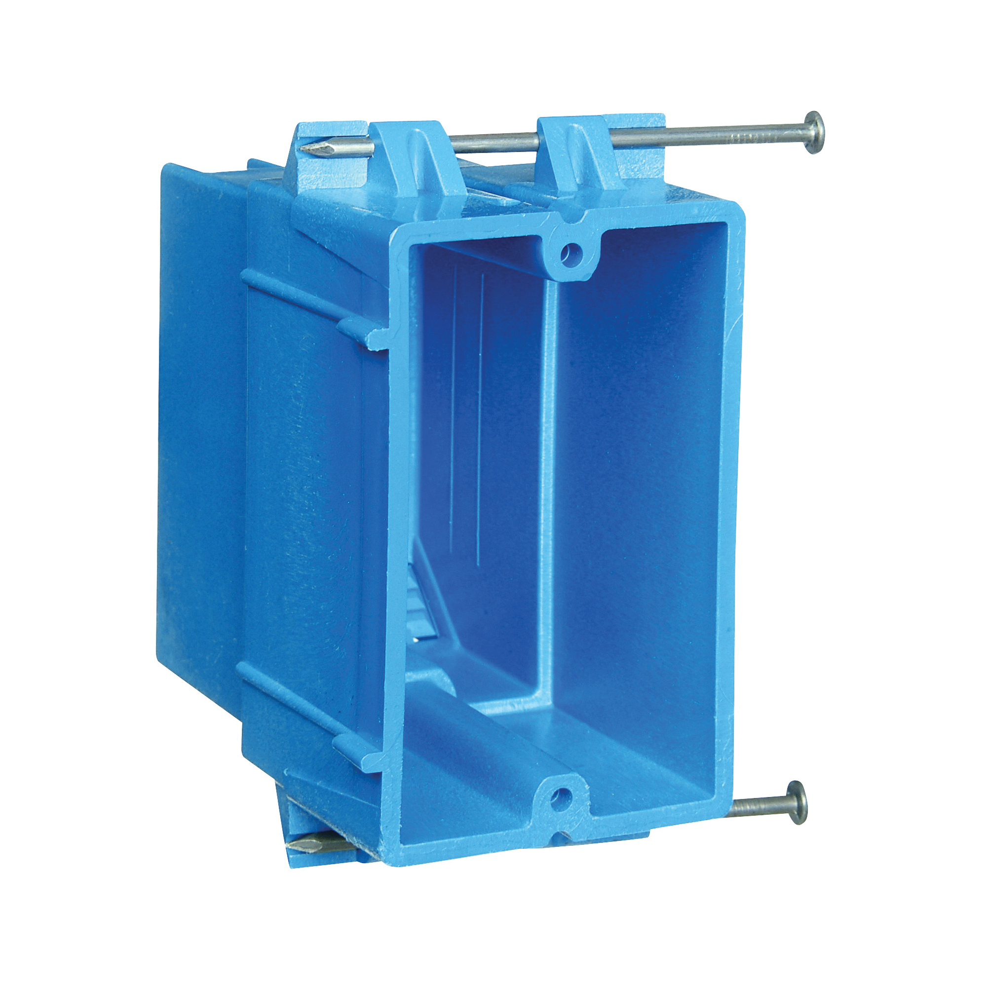BH122A-UPC Outlet Box, 1 -Gang, PVC (Plastic), Blue, Nail Mounting