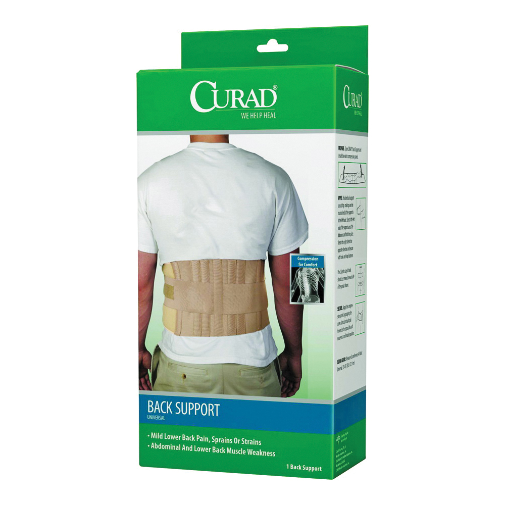 ORT22000D Back Support, One-Size, Fits to Waist Size: 33 to 48 in, Elastic/Foam/Plastic, Hook and Loop Closure