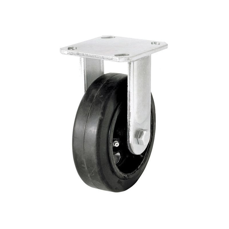 9494 Mold-On Rigid Caster, 6 in Dia Wheel, 2 in W Wheel, Rubber Wheel, Black, 410 lb