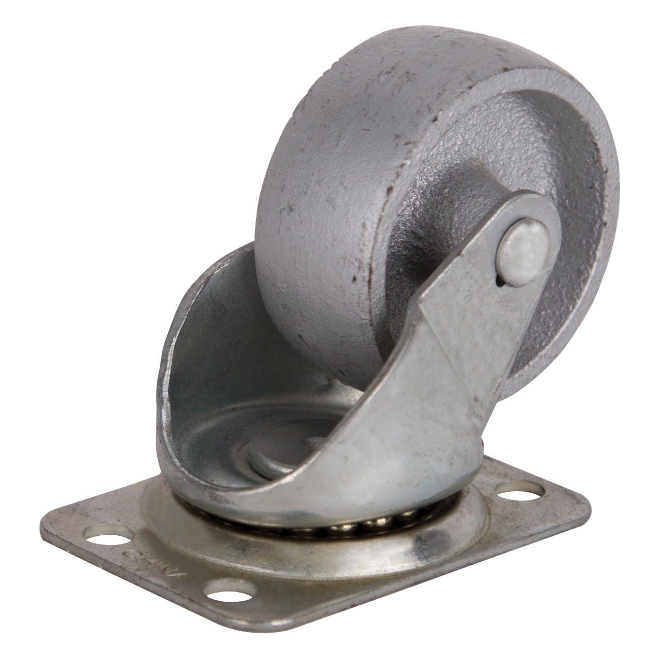 JC-S05 Swivel Caster, 2 in Dia Wheel, 7/8 in W Wheel, Steel Wheel, Gray, 120 lb, Steel Housing Material