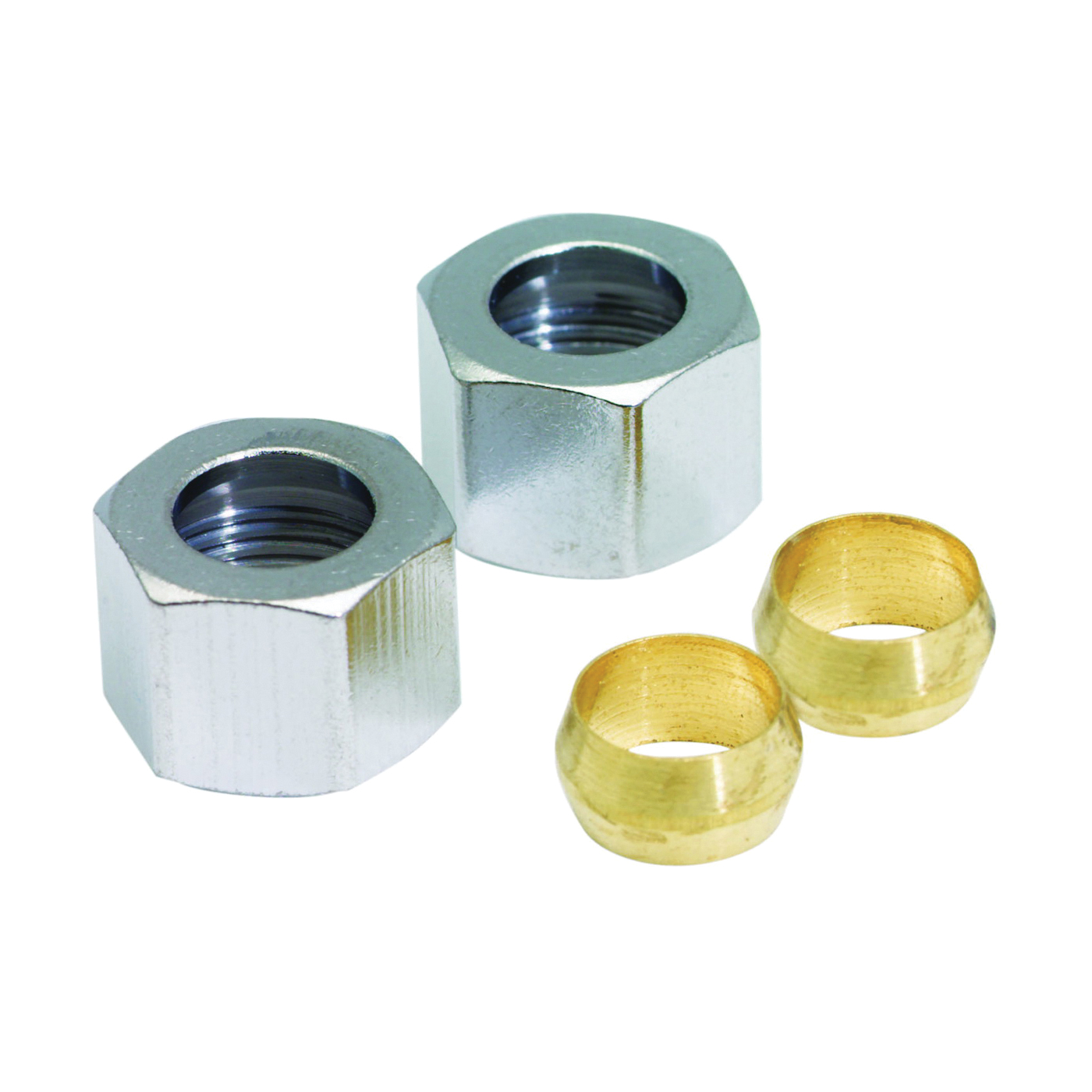 PP81PC Nut, 3/8 in, Compression, Brass, Chrome-Plated