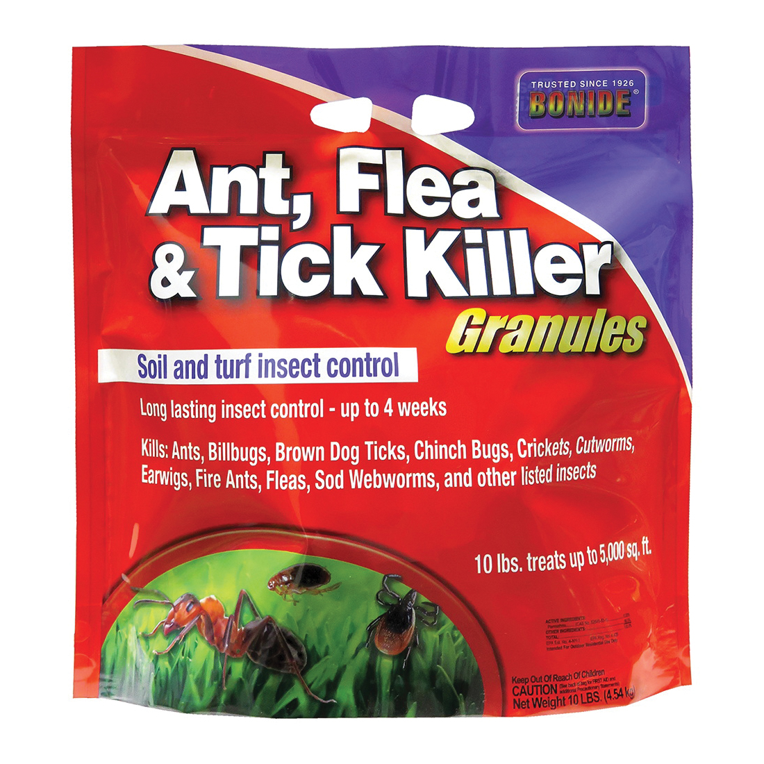 60614 Flea and Tick Killer Granules, Solid, 10 lb Pack