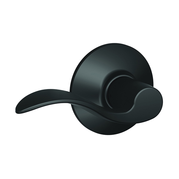 Accent Series F10ACC622 Passage Lever, Mechanical Lock, Matte Black, Metal, Residential, 2 Grade