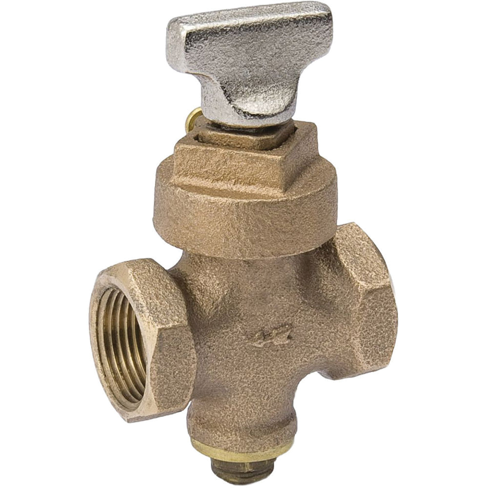 Southland 105-904NL Stop and Drain Valve, 3/4 in Connection, FPT x FPT, 125 psi Pressure, Brass Body