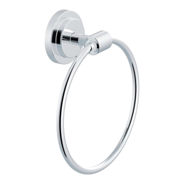 Iso Series DN0786CH Towel Ring, 6 in Dia Ring, 22 lb, Aluminum/Zinc, Chrome, Screw Mounting