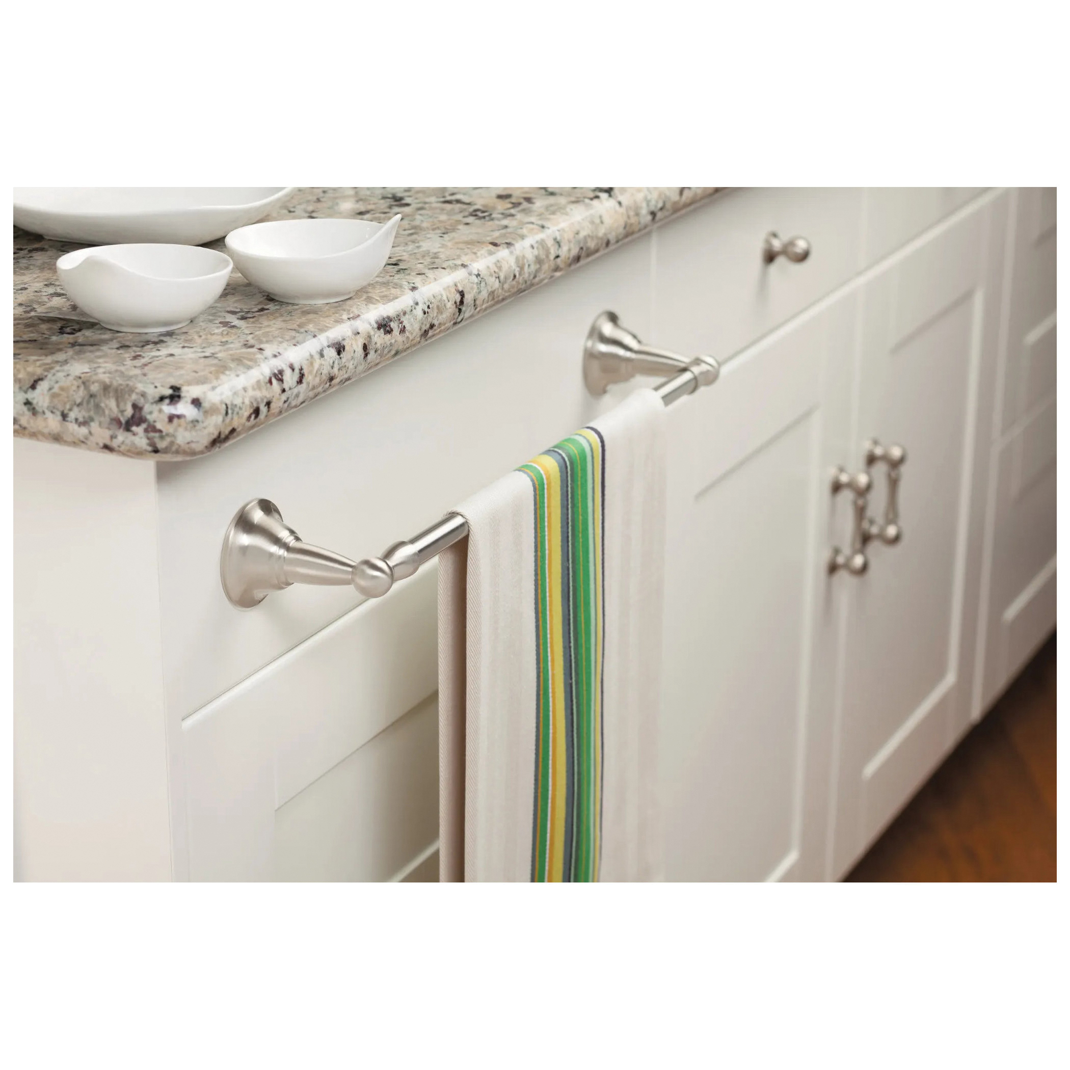Moen Sage Series DN6824BN Towel Bar, 24 in L Rod, Brass, Brushed Nickel, Surface - 4
