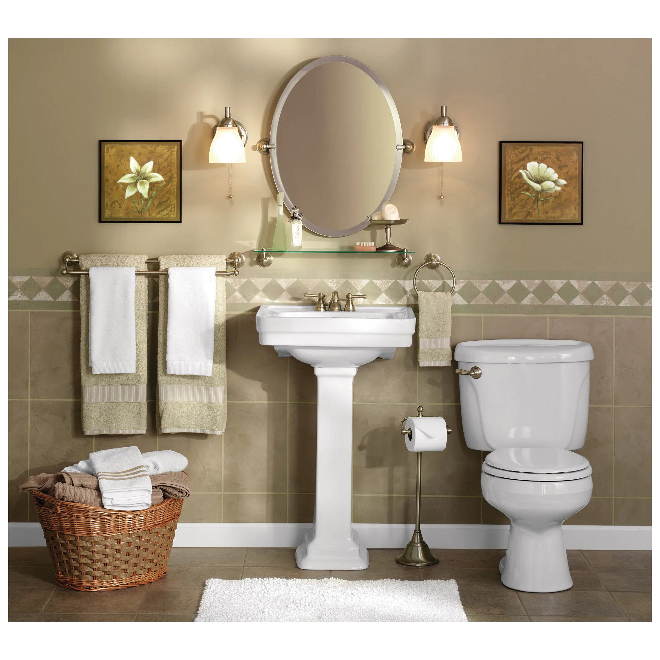 Moen Sage Series DN6824BN Towel Bar, 24 in L Rod, Brass, Brushed Nickel, Surface - 5