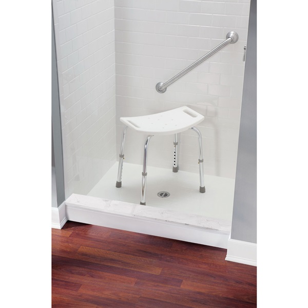 Moen Home Care Series DN7025 Shower Seat, 250 lb, Plastic Seat, Stainless Steel Frame - 2
