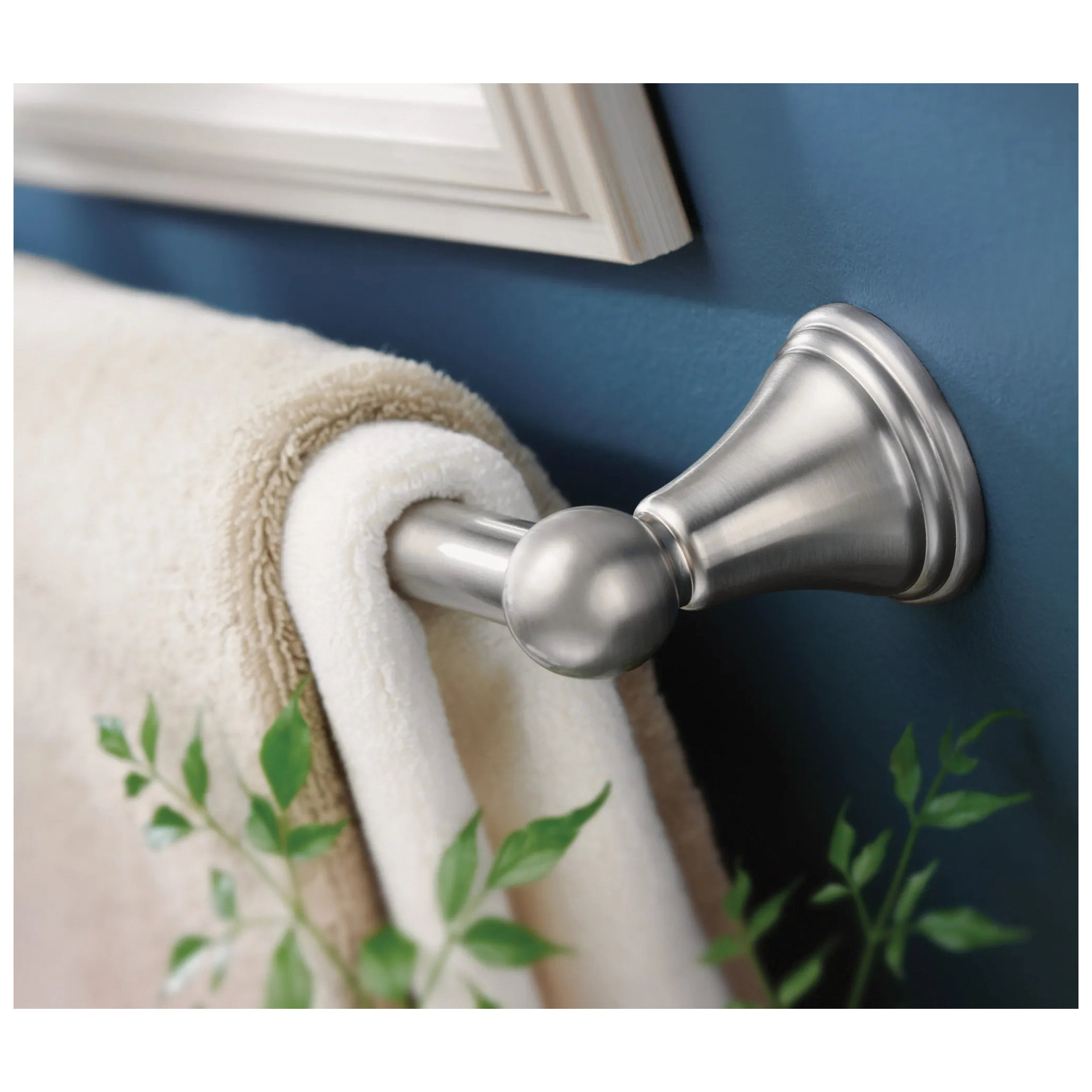 Moen Preston Series DN8418BN Towel Bar, 18 in L Rod, Aluminum, Brushed Nickel, Surface - 2