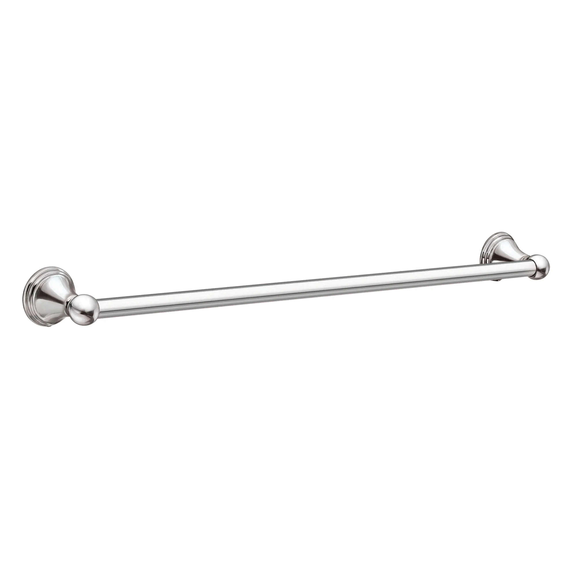 DN8424CH Towel Bar, 3-1/8 in Projection, 26.13 in OAL, 3.13 in OAW, 24 in L Rod, Aluminum, Chrome, Silver, Surface Mounting