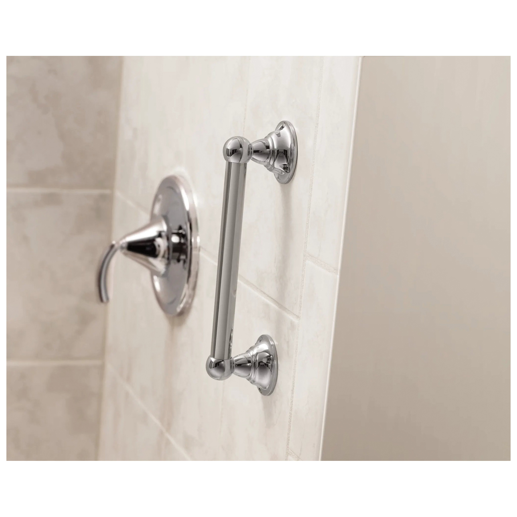 Moen Home Care Series LR2250DCH Designer Hand Grip, 9 in L Bar, 250 lb, Stainless Steel, Chrome-Plated, Screw - 3