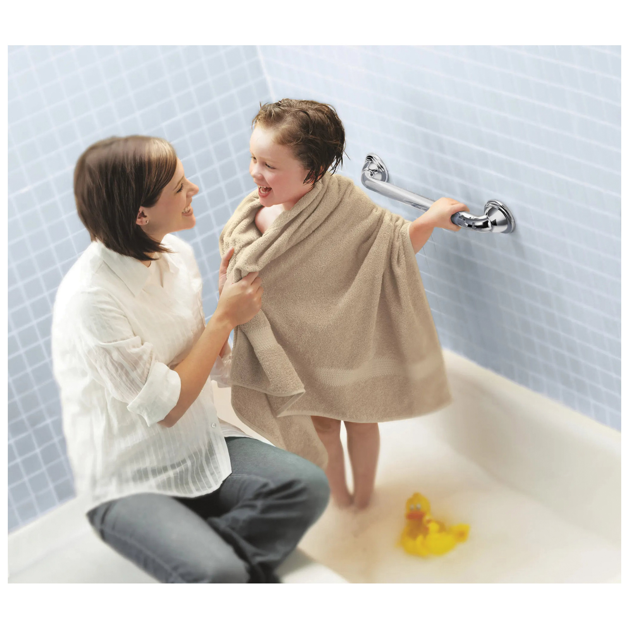 Moen Home Care Series LR8716D2CH Grab Bar, 16 in L Bar, 500 lb, Stainless Steel, Chrome-Plated, Screw - 3