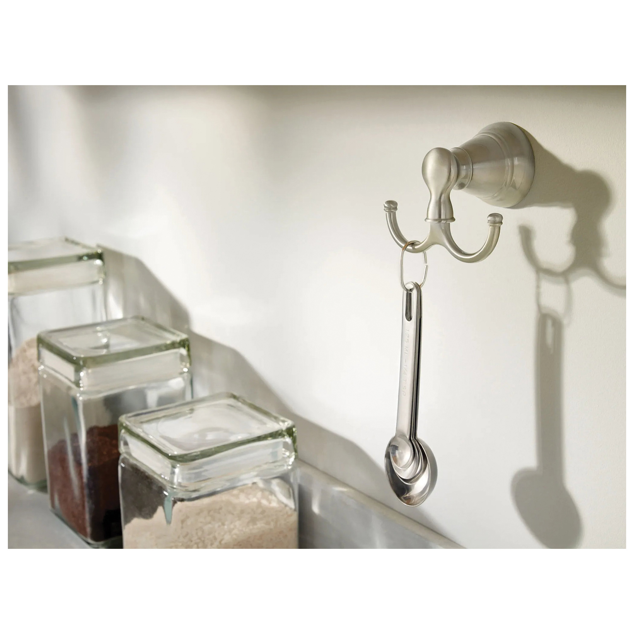Moen Banbury Series Y2603BN Robe Hook, 35 lb, 2 -Hook, Zinc, Brushed Nickel, Wall - 4