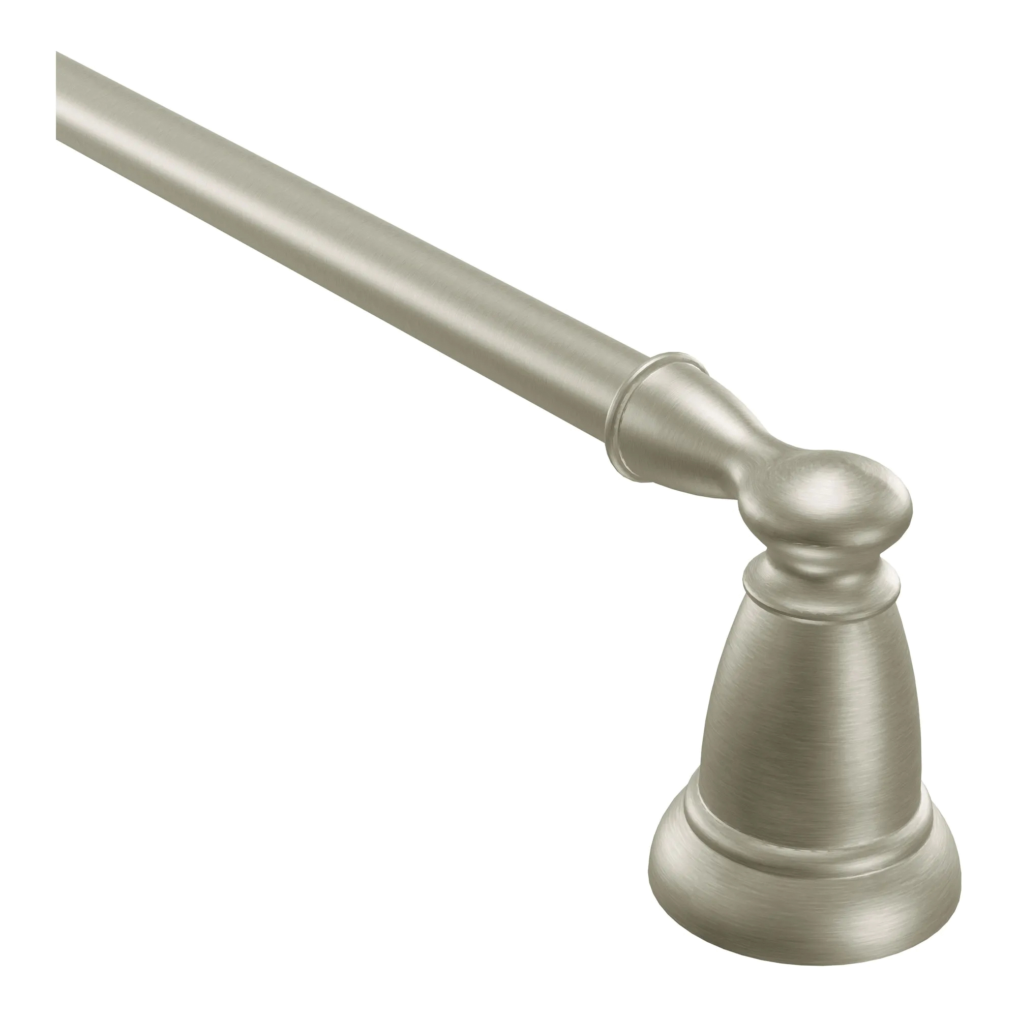 Y2618BN Towel Bar, 3.1 in Projection, 20.02 in OAL, 3.1 in OAW, 18 in L Rod, Aluminum, Brushed Nickel, Silver, Surface Mounting