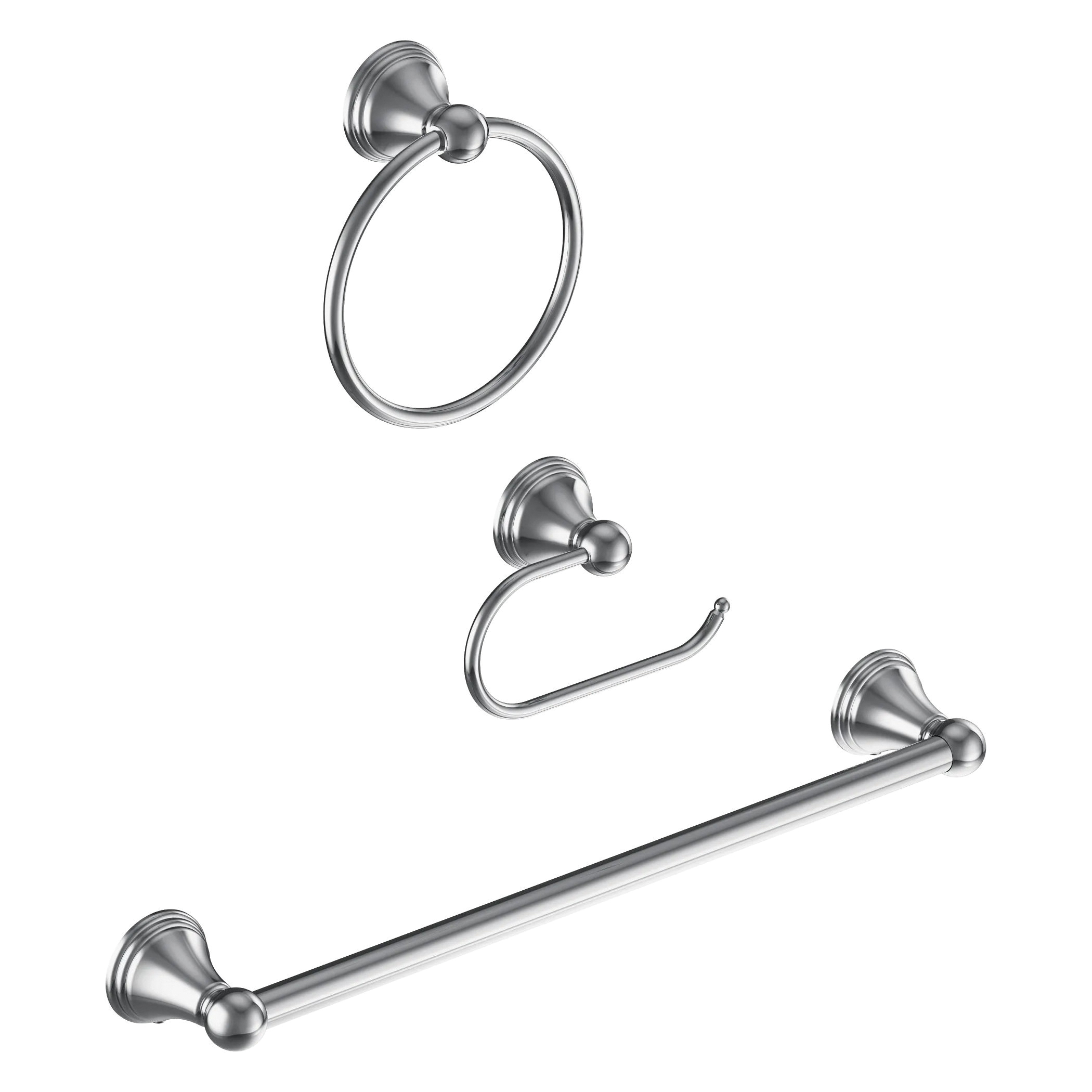 Moen Preston Series DN8433CH Bath Hardware Set, Metal, Chrome-Plated - 1
