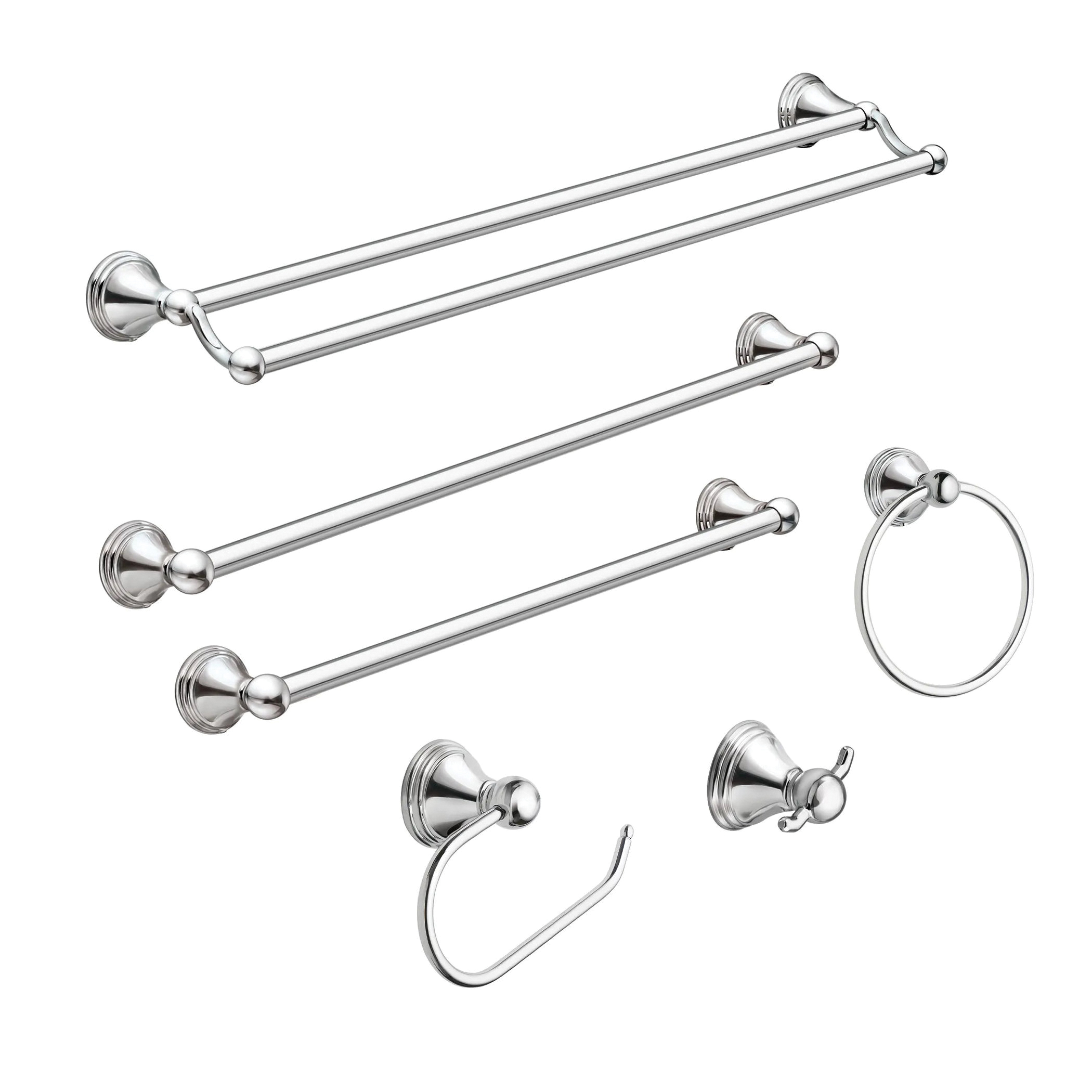 Moen Preston Series DN8486CH Towel Ring, 6-1/4 in Dia Ring, 22 lb, Brass/Zinc, Polished Chrome, Screw - 2