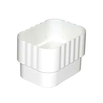 M0623 Downspout Connector, 2 x 3 in Connection, Vinyl, White