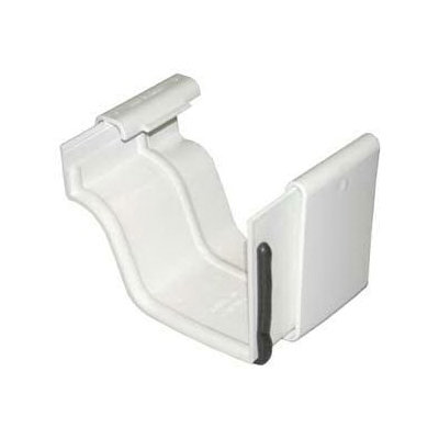 M0608 Gutter Connector, 3-1/2 in H x 3-1/2 in W x 5 in L, K-Style Gutter System, Vinyl, White