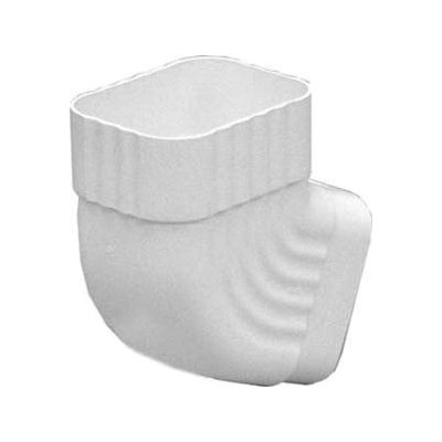 M0628 Downspout Elbow, 2 x 3 in Connection, Vinyl, White