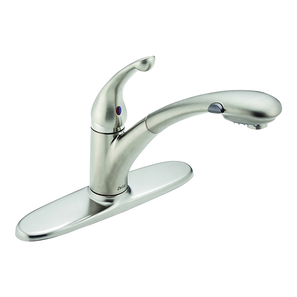 Signature 470-AR-DST Kitchen Faucet, 1.8 gpm, 1-Faucet Handle, Ceramic, Arctic Stainless Steel, Deck Mounting