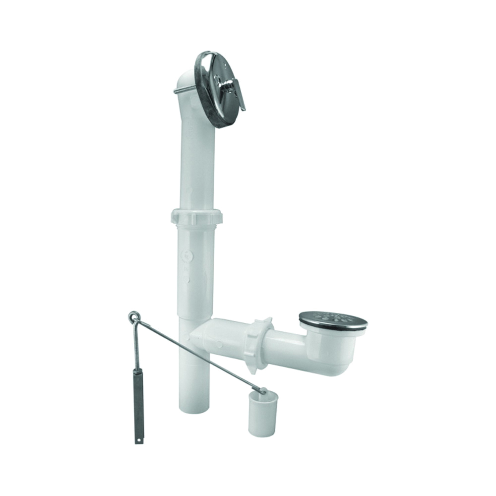 64W-K Bath Drain, Plastic, Chrome-Plated