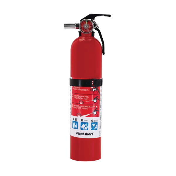 First Alert HOME1 Fire Extinguisher, 2.5 lb, Mono Ammonium Phosphate, 1-A:10-B:C Class - 1