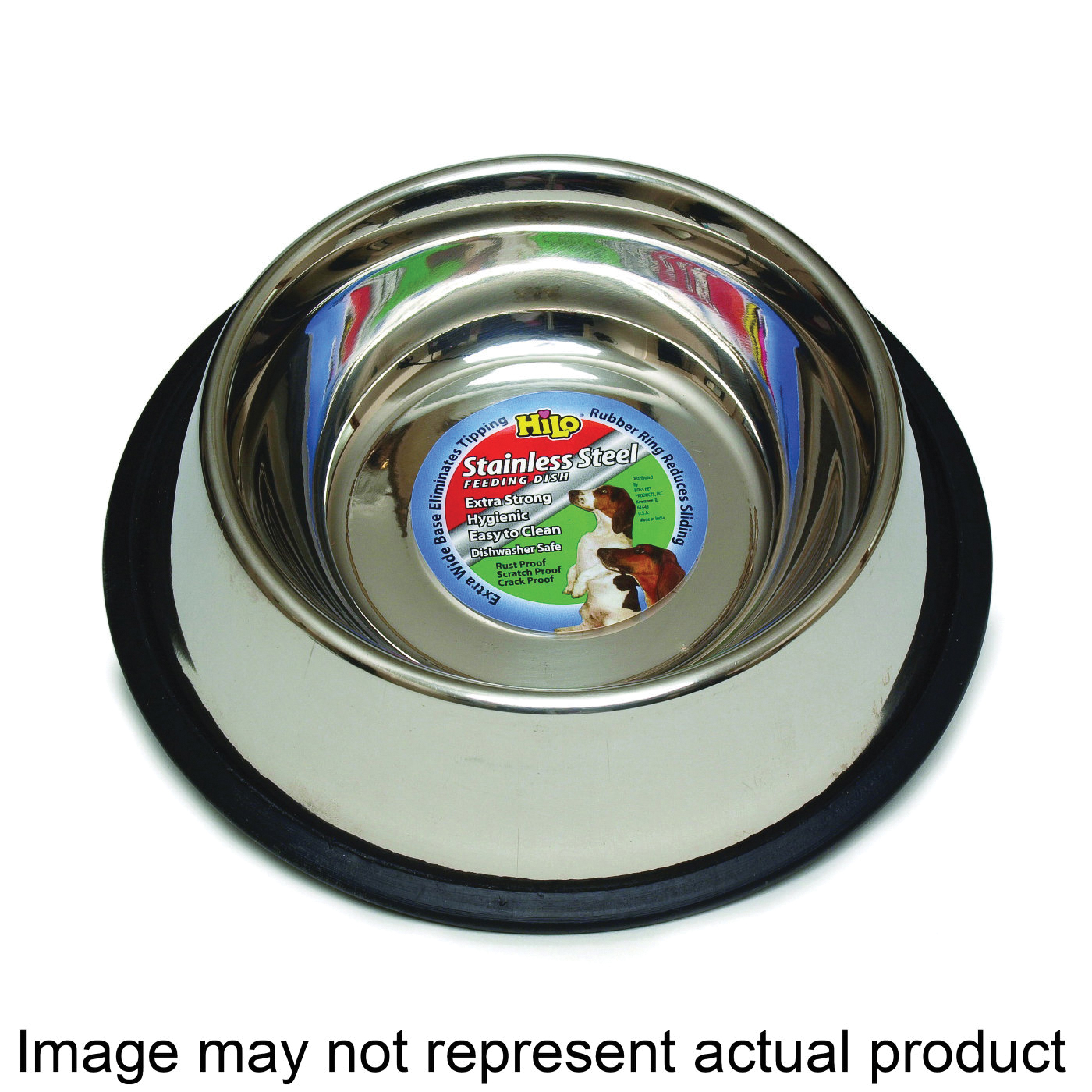 ZW142 16/57616 Pet Feeding Dish, M, 16 oz Volume, Stainless Steel, Gold