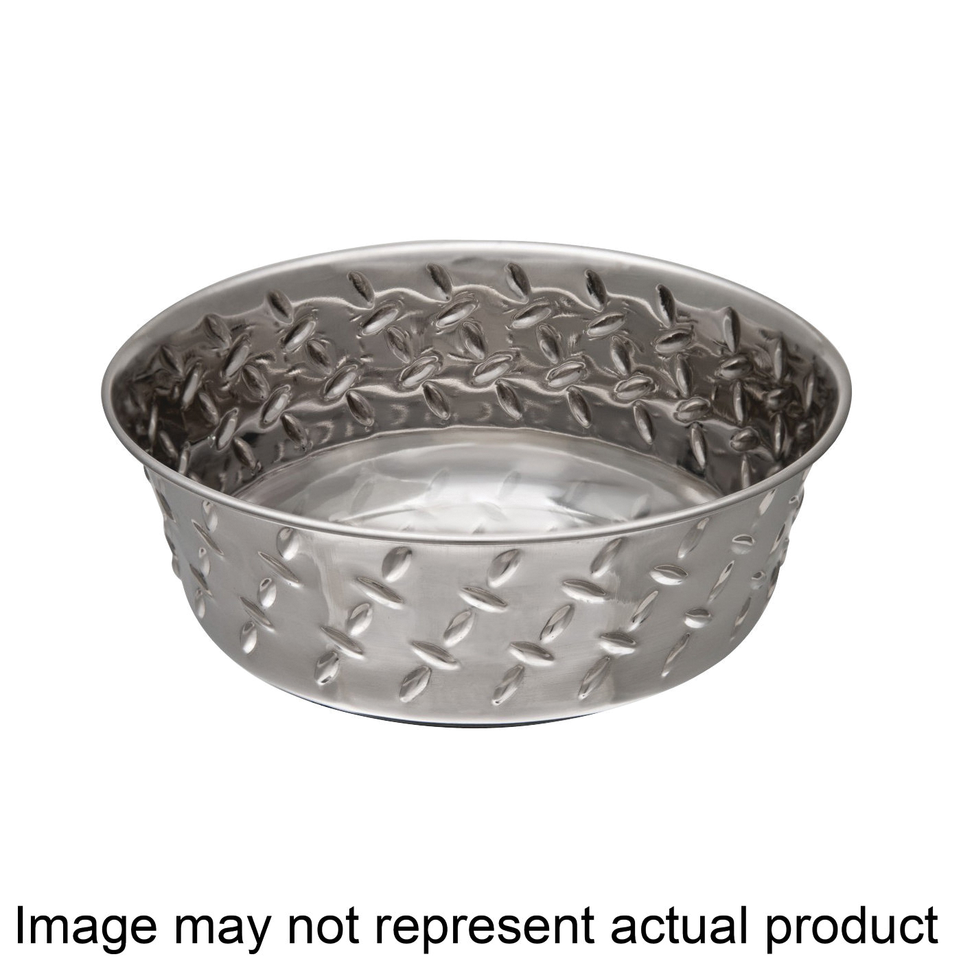 7258 Pet Feeding Dish, L, 5 qt Volume, Stainless Steel, Silver