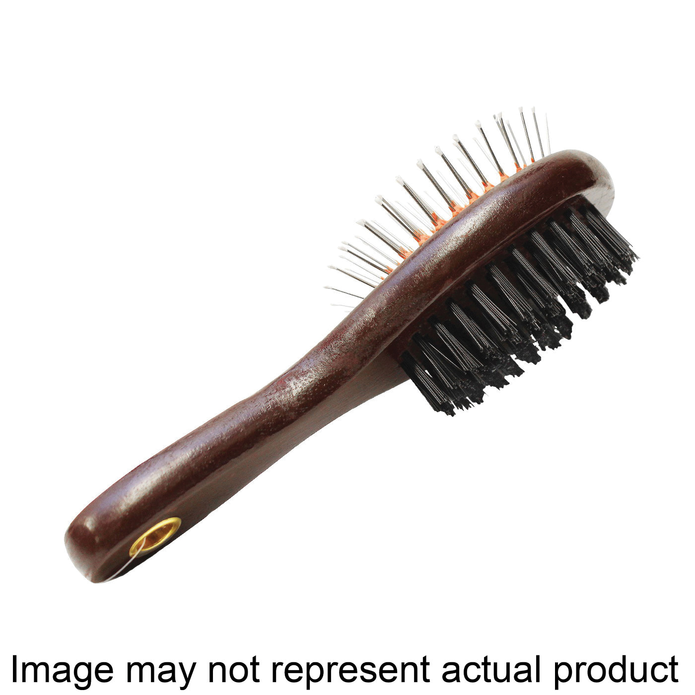 A00550 Pin and Bristle Brush, 2-in-1, Cat/Dog, Wood, Brown