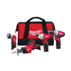 Milwaukee 2498-24 Combination Tool Kit, Battery Included, 1.5 Ah, 12 V, Lithium-Ion