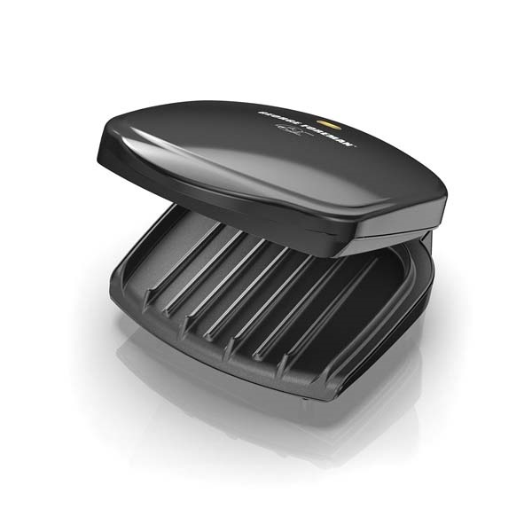 George Foreman GR10B Plate Grill, 18 in W Cooking Surface, 18 in D Cooking Surface, 760 W, 120 V, Black - 1