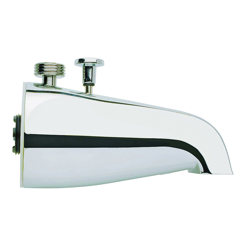 PP825-32 Bathtub Spout with Diverter, 3/4 in Connection, IPS, Chrome-Plated, For: 1/2 in or 3/4 in Pipe