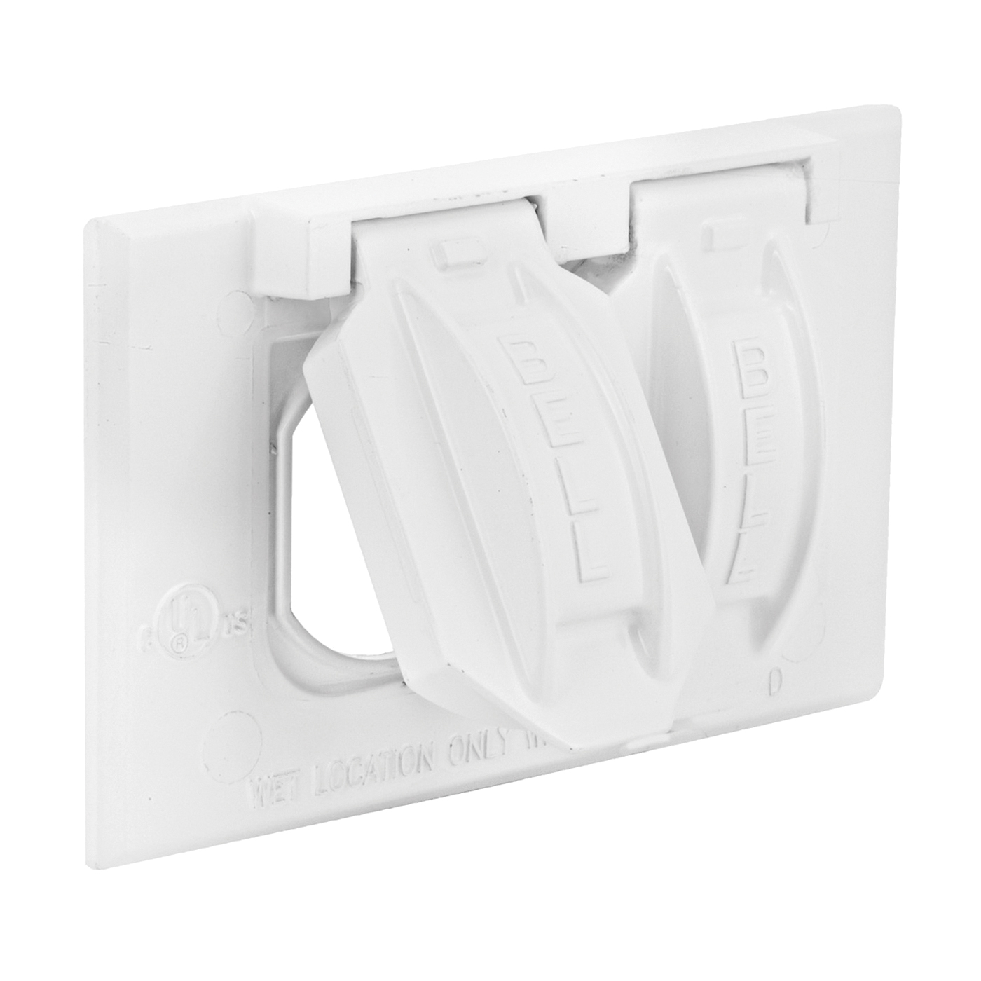 5180-6 Cover, 2-13/16 in L, 4-9/16 in W, 1-Gang, Metal, White, Powder-Coated