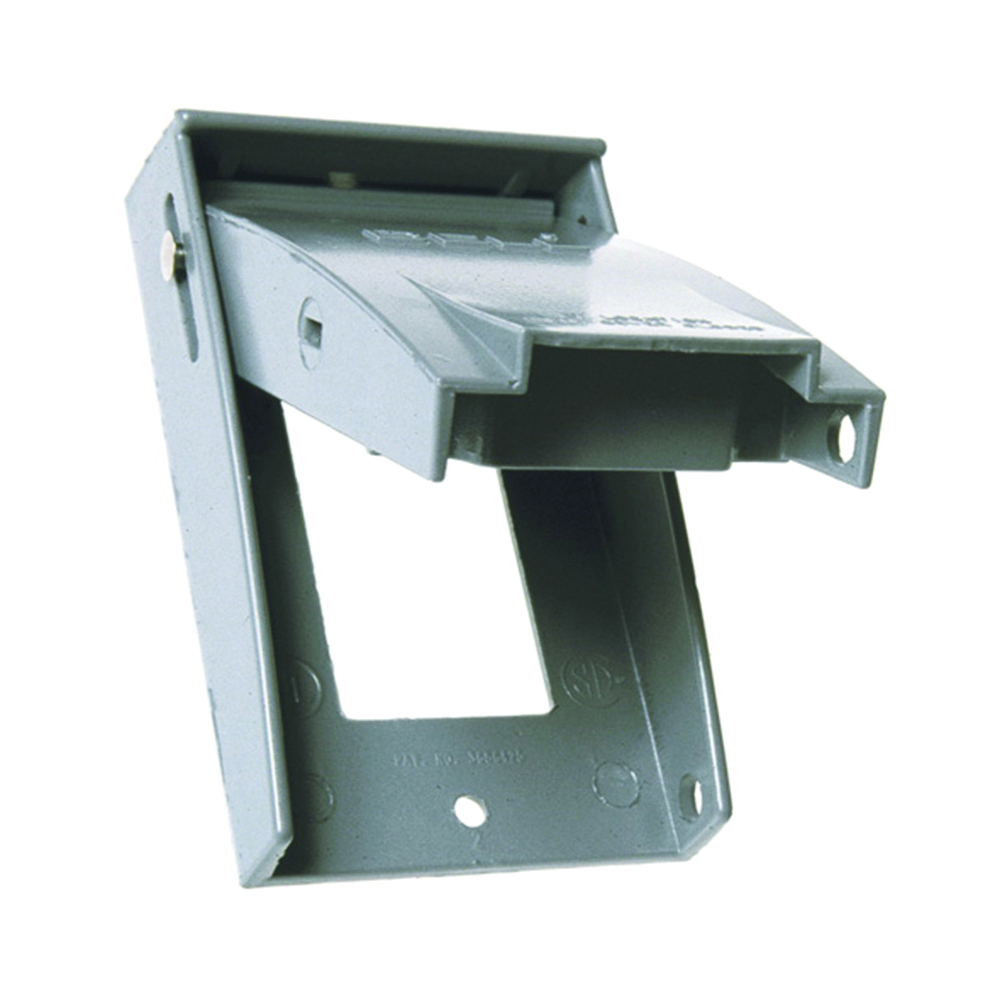 5028-5 Cover, 2-3/4 in W, 1-Gang, Metal, Gray, Powder-Coated