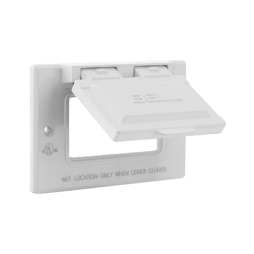 5101-6 Cover, 4-9/16 in W, 1-Gang, Metal, White, Powder-Coated