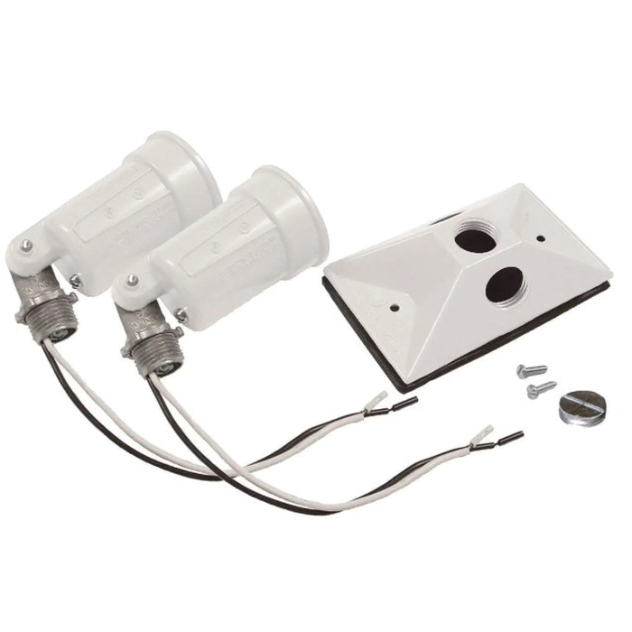 5621-6 Lamp Holder, 120 V, 75 to 150 W, Aluminum Housing Material, White