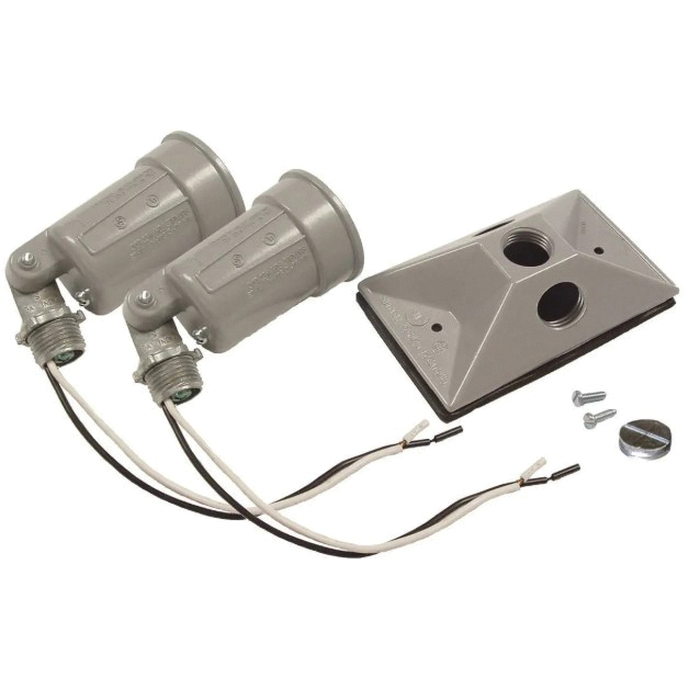 5621-5 Lamp Holder, 120 V, 75 to 150 W, Aluminum Housing Material, Gray