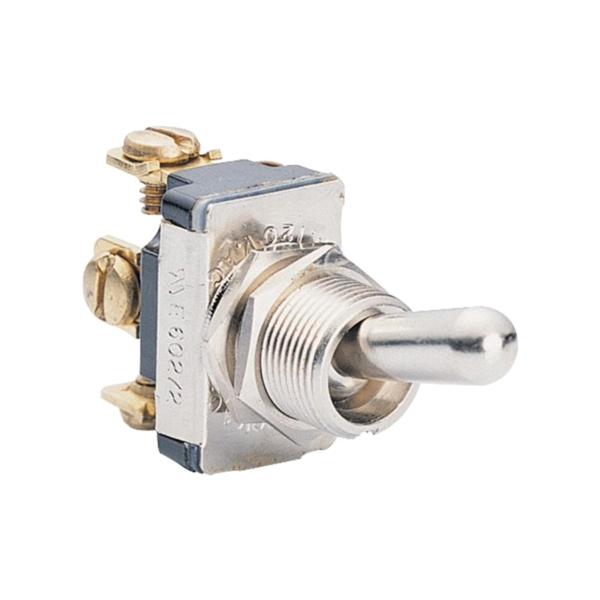 41710 Toggle Switch, 15 A, 12 VDC, Screw Terminal, Silver