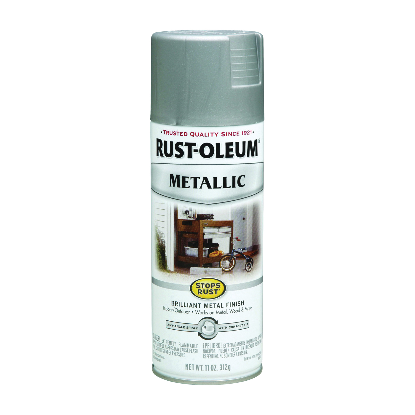 7277830 Rust Preventative Spray Paint, Metallic, Matte Nickel, 11 oz, Can