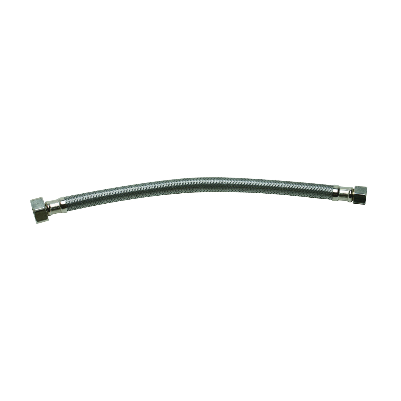B1F12 Water Supply Connector, 3/8 x 1/2 in, Compression x FIP, Polymer/Stainless Steel, 12 in L