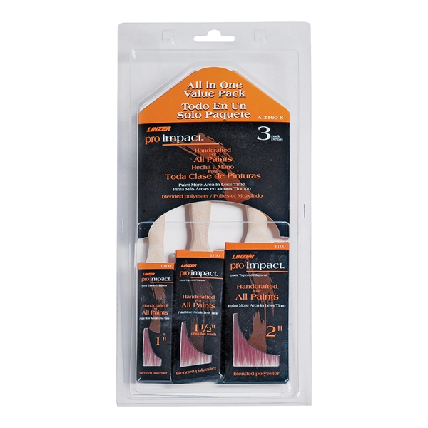 A2160S Chiseled Trim Paint Brush Set, 3-Brush