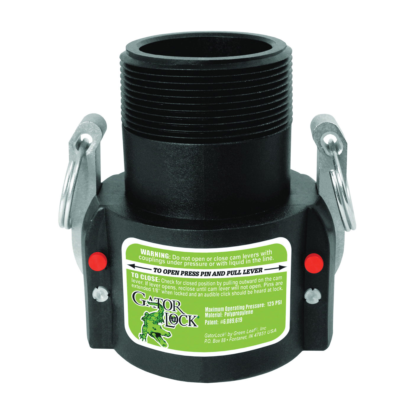 B Series GLP150B Cam Lever Coupling, 1-1/2 in, Female x MNPT, Glass Filled Polypropylene