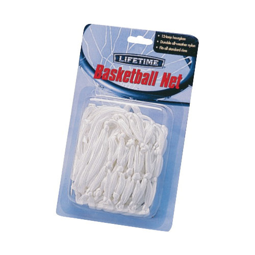 0750 Basketball Net, 21 in L, 14 in W, Nylon, White